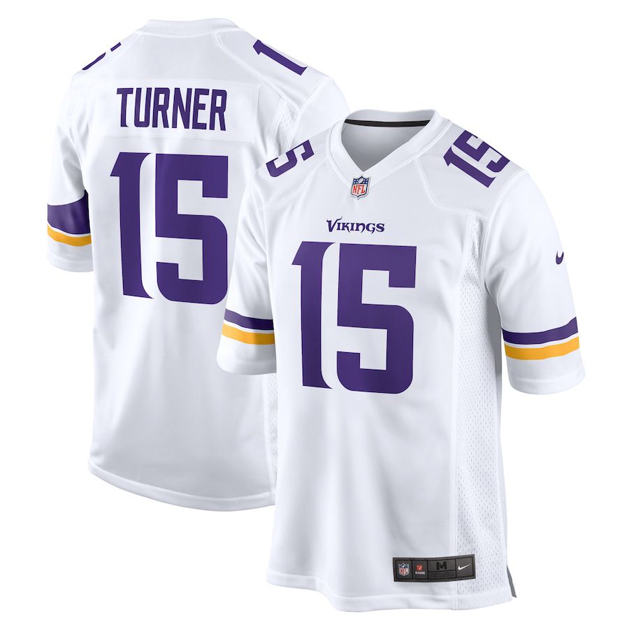 Men Minnesota Vikings #15 Dallas Turner Nike White Game NFL Jersey